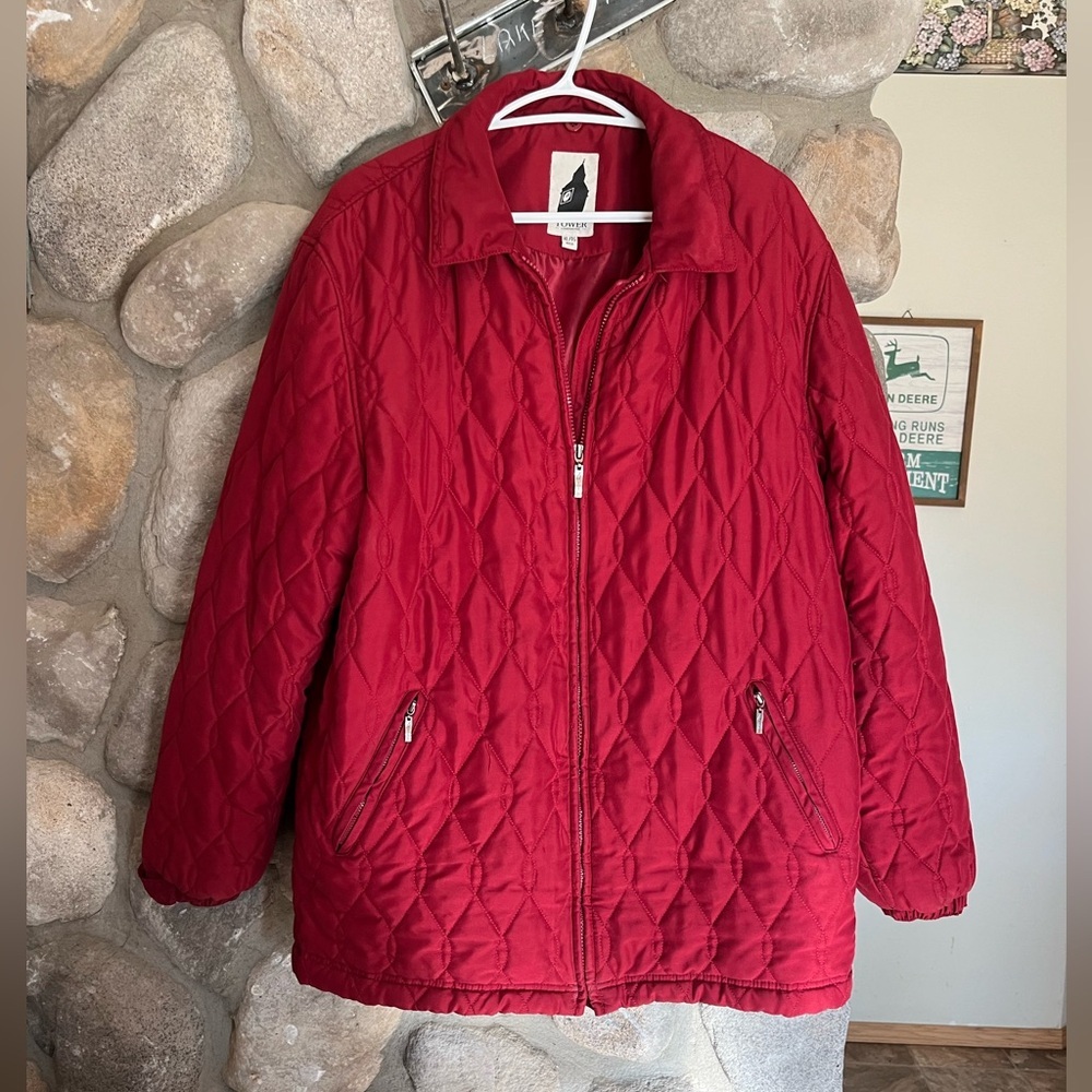 Vintage Quilted Insulated Chore Equestrian Riding Jacket Coat London Fog Red